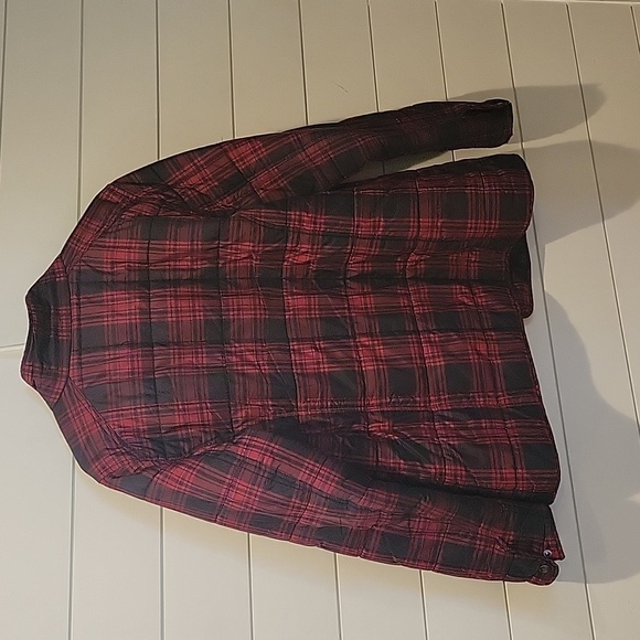 CHARLES F ORVIS PLAID POLYESTER JACKET  LARGE RED/BLACK - Picture 7 of 15
